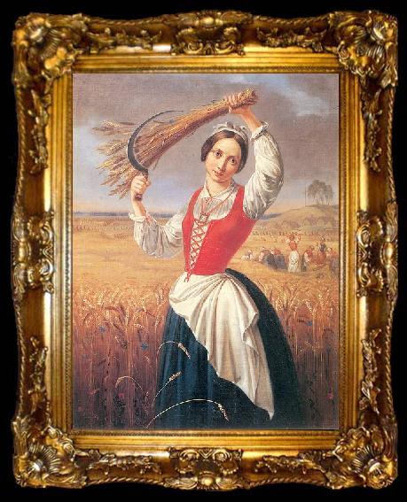 framed  unknow artist Woman harvester, ta009-2